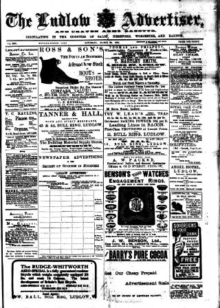 cover page of Ludlow Advertiser published on March 28, 1903