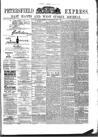 cover page of Petersfield Express published on April 8, 1879
