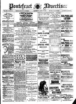 cover page of Pontefract Advertiser published on April 27, 1889