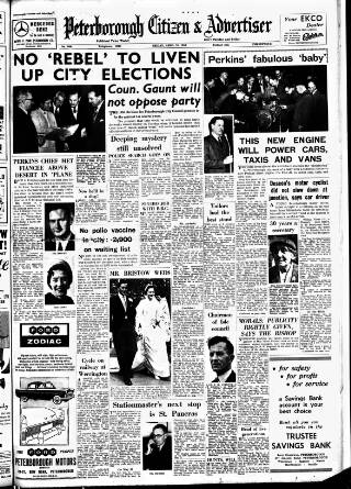 cover page of Peterborough Advertiser published on April 25, 1958