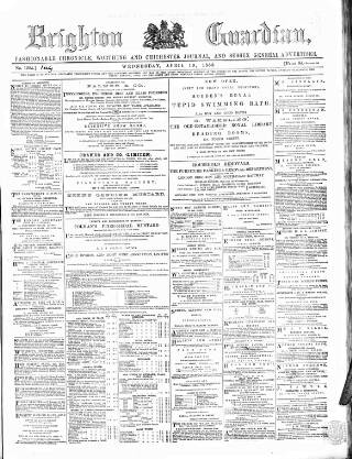 cover page of Brighton Guardian published on April 19, 1865