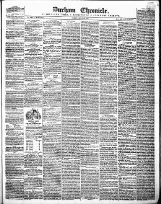 cover page of Durham Chronicle published on April 26, 1844