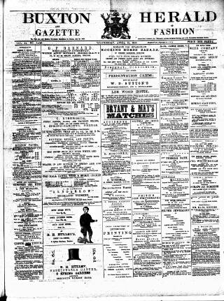 cover page of Buxton Herald published on April 25, 1883
