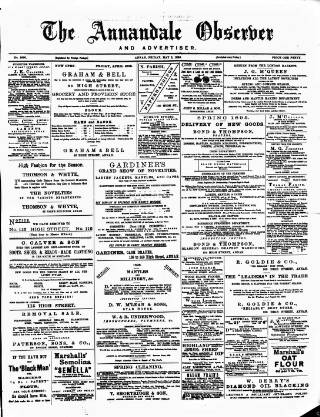 cover page of Annandale Observer and Advertiser published on May 3, 1895