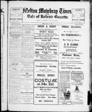 cover page of Melton Mowbray Times and Vale of Belvoir Gazette published on May 19, 1922