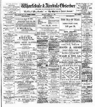 cover page of Wharfedale & Airedale Observer published on April 25, 1902