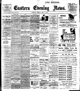 cover page of Eastern Evening News published on April 19, 1904