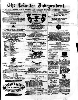 cover page of Leinster Independent published on April 13, 1872