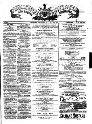 cover page of Peeblesshire Advertiser published on April 26, 1884