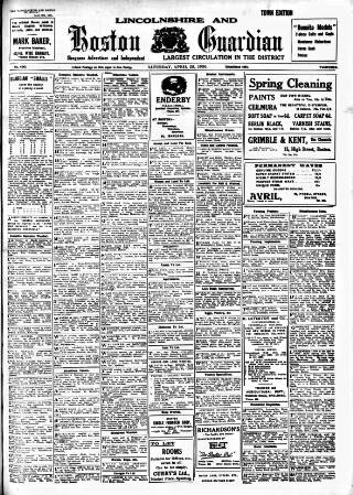 cover page of Boston Guardian published on April 25, 1936