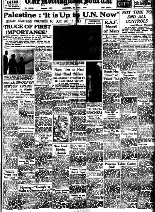 cover page of Nottingham Journal published on April 24, 1948