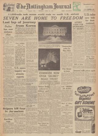 cover page of Nottingham Journal published on April 23, 1953