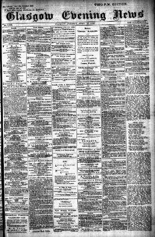 cover page of Glasgow Evening Post published on April 25, 1893