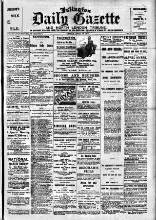 cover page of Islington Gazette published on April 24, 1906