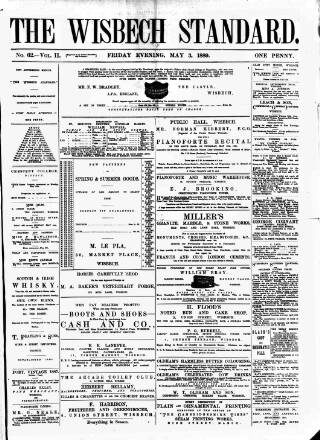 cover page of Wisbech Standard published on May 3, 1889