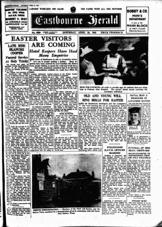 cover page of Eastbourne Herald published on April 24, 1943
