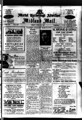 cover page of Market Harborough Advertiser and Midland Mail published on April 20, 1945