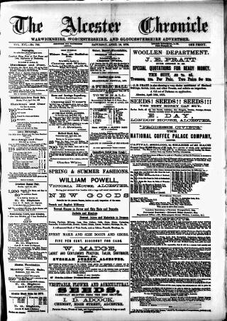 cover page of Alcester Chronicle published on April 19, 1879