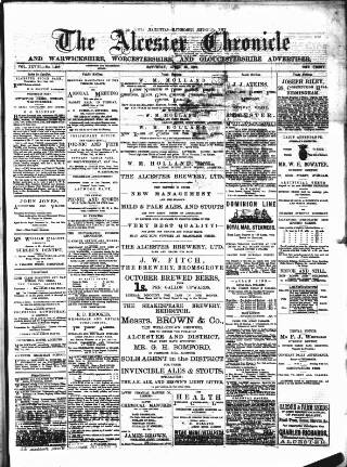 cover page of Alcester Chronicle published on April 25, 1891