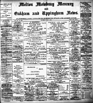 cover page of Melton Mowbray Mercury and Oakham and Uppingham News published on May 9, 1901