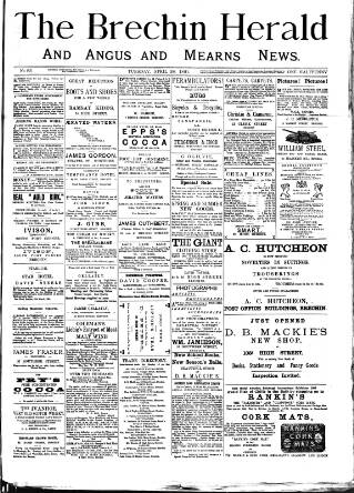 cover page of Brechin Herald published on April 28, 1891