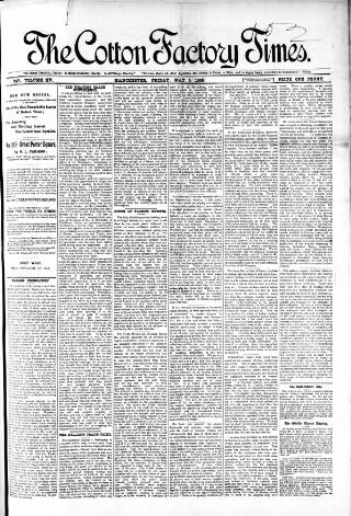 cover page of Cotton Factory Times published on May 5, 1899