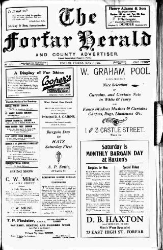 cover page of Forfar Herald published on May 2, 1924