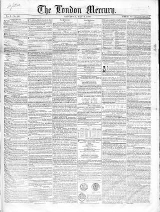 cover page of London Mercury 1847 published on May 6, 1848