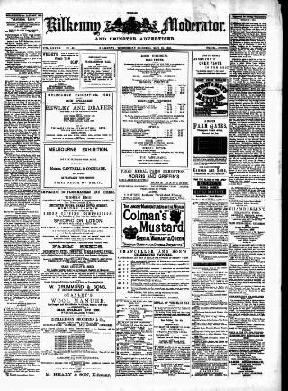 cover page of Kilkenny Moderator published on May 18, 1881