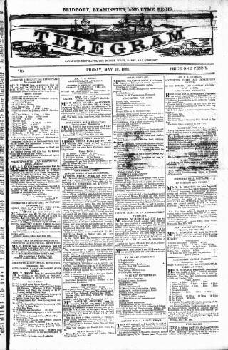 cover page of Bridport, Beaminster, and Lyme Regis Telegram published on May 20, 1881