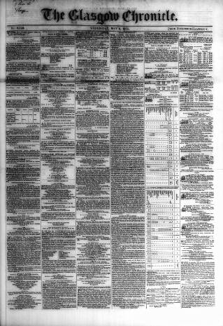 cover page of Glasgow Chronicle published on May 2, 1855