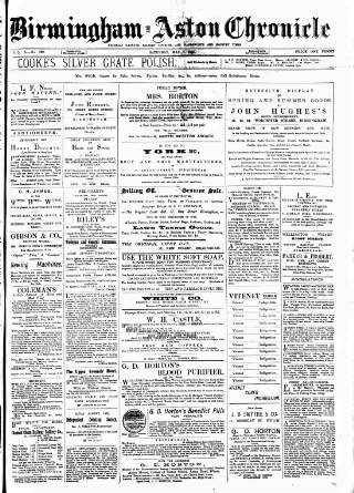 cover page of Birmingham & Aston Chronicle published on May 9, 1885