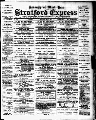 cover page of Stratford Express published on May 9, 1888