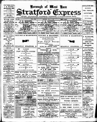 cover page of Stratford Express published on May 20, 1893