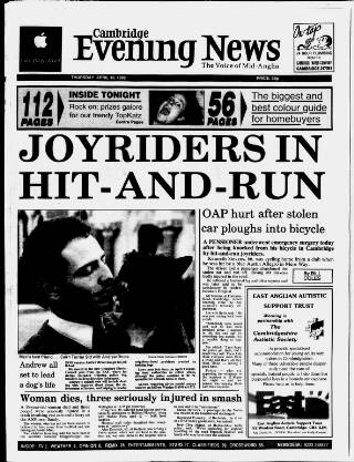 cover page of Cambridge Daily News published on April 16, 1992