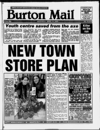 cover page of Burton Daily Mail published on April 17, 1999
