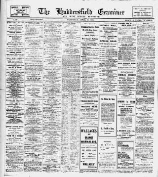 cover page of Huddersfield and Holmfirth Examiner published on April 17, 1915