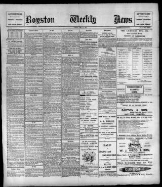 cover page of Royston Weekly News published on May 31, 1907