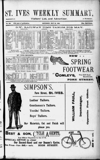 cover page of St. Ives Weekly Summary published on May 20, 1905