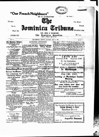 cover page of Dominica Tribune published on May 5, 1934