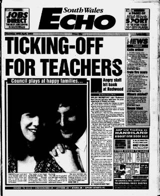 cover page of South Wales Echo published on April 26, 1994