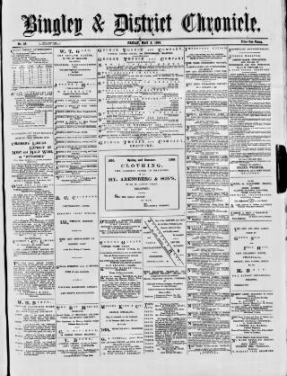cover page of Bingley Chronicle published on May 9, 1890