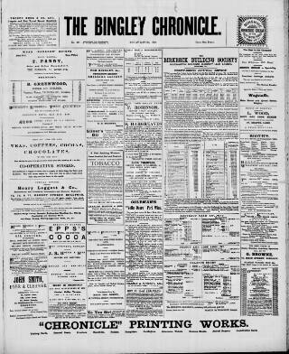 cover page of Bingley Chronicle published on May 20, 1898