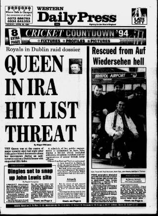 cover page of Western Daily Press published on April 19, 1994