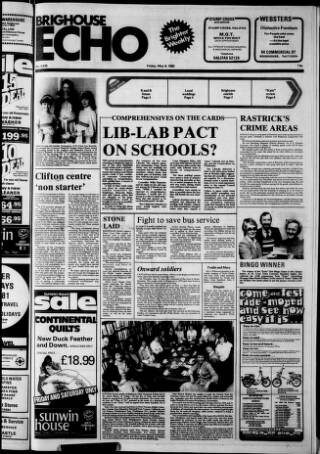 cover page of Brighouse Echo published on May 9, 1980