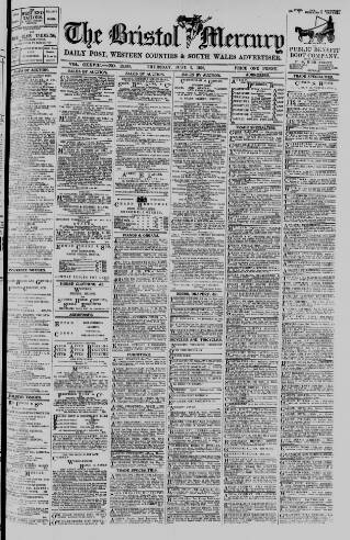 cover page of Bristol Mercury published on June 2, 1898