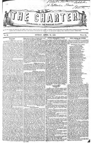 cover page of The Charter published on April 14, 1839