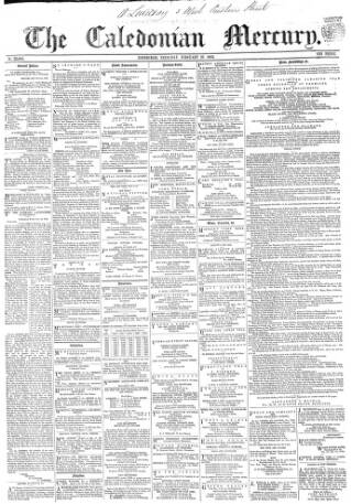 cover page of Caledonian Mercury published on February 27, 1862