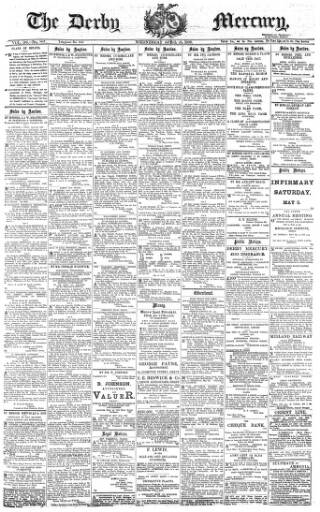 cover page of Derby Mercury published on April 25, 1900
