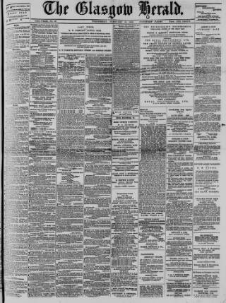cover page of Glasgow Herald published on February 21, 1900